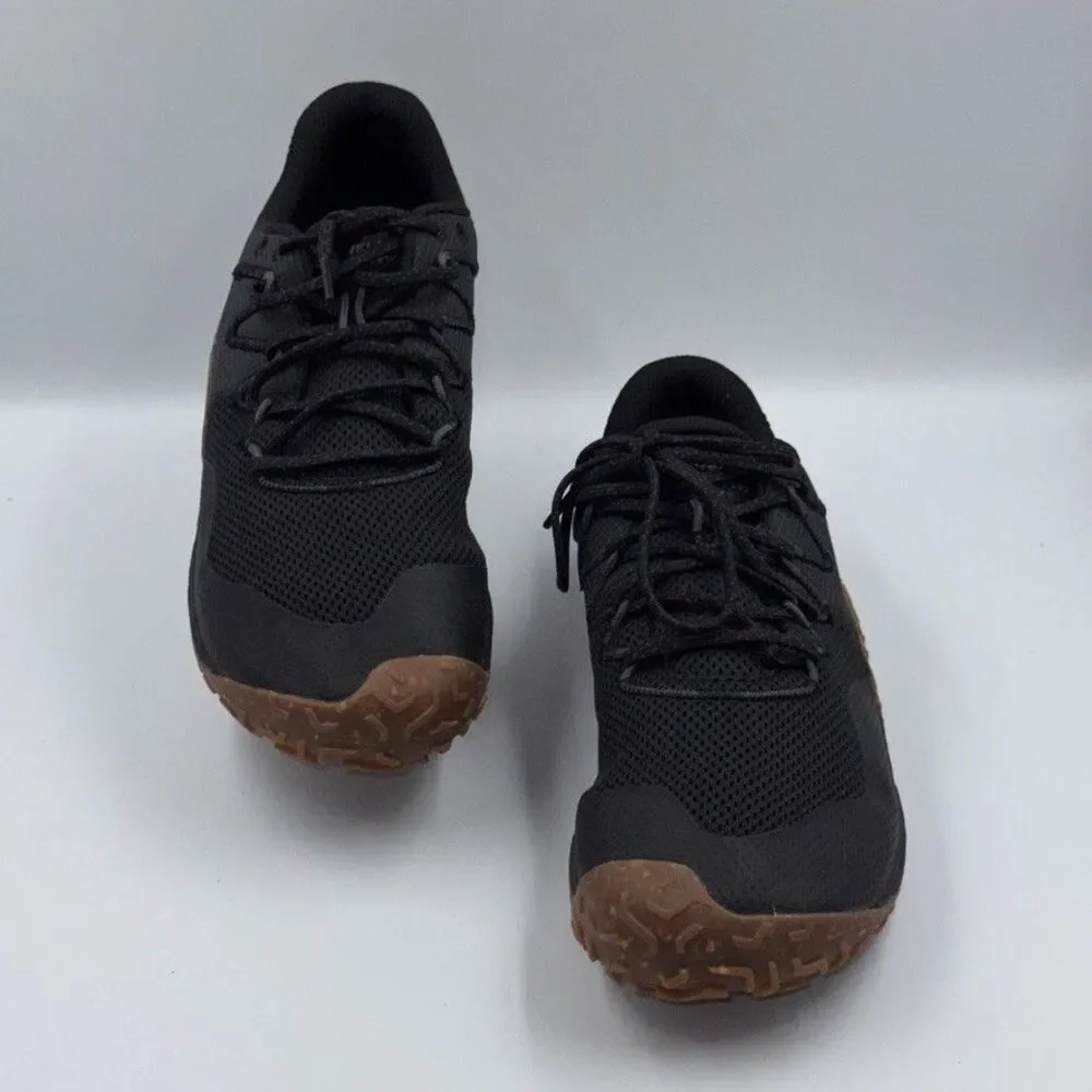 Merrell Mens 10 Black Trail Glove 7 Barefoot Running Shoes Vibram Gum Sole J0676